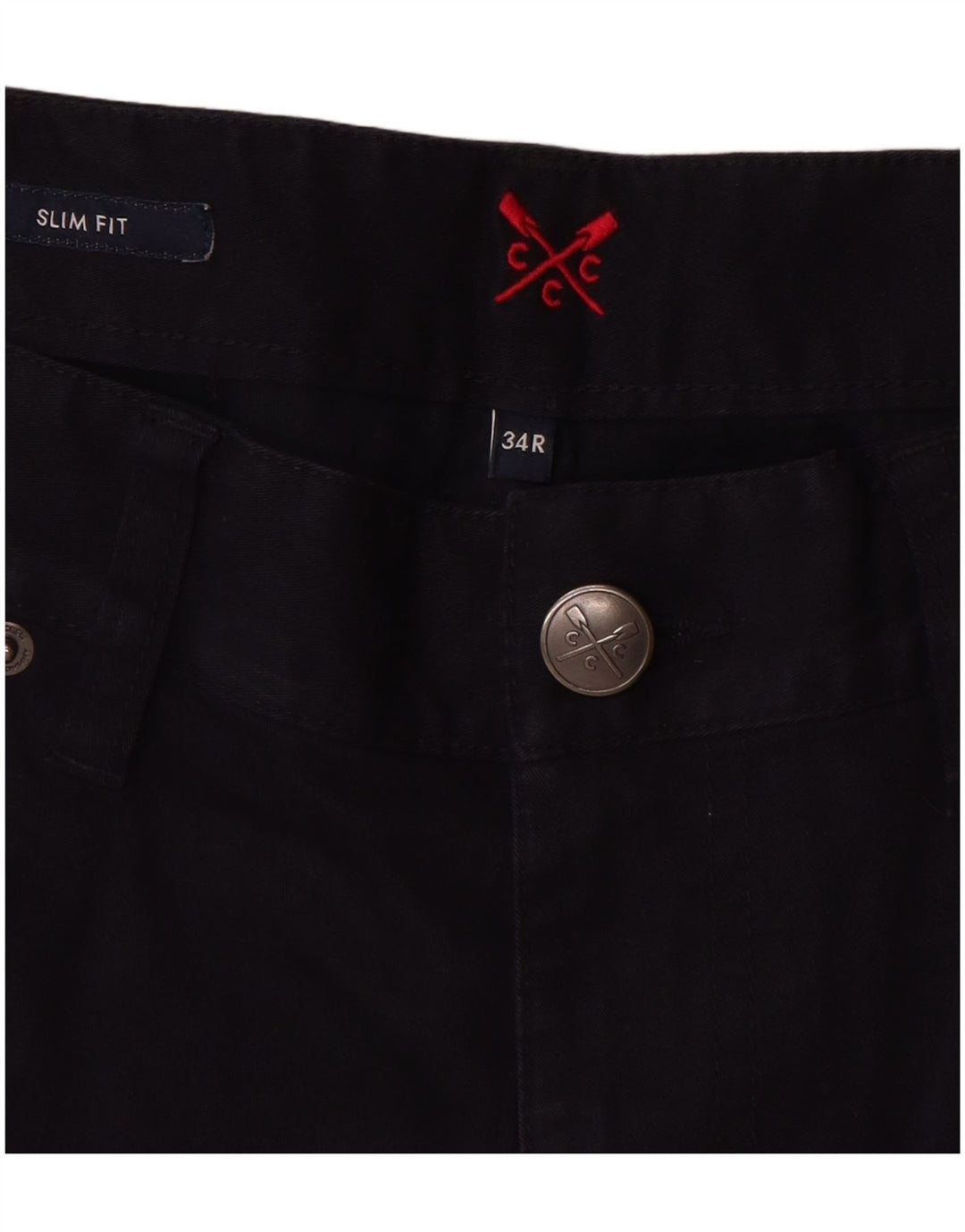 CREW CLOTHING Pantalones casuales ajustados para mujer W34 L31 Algodón azul marino