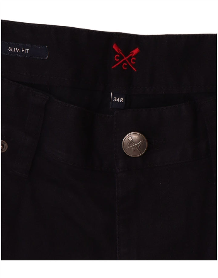 CREW CLOTHING Pantalones casuales ajustados para mujer W34 L31 Algodón azul marino