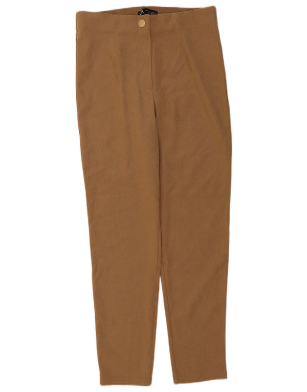 Zara Mujer Pantalones Casuales Slim Large W30 L28 Marrón