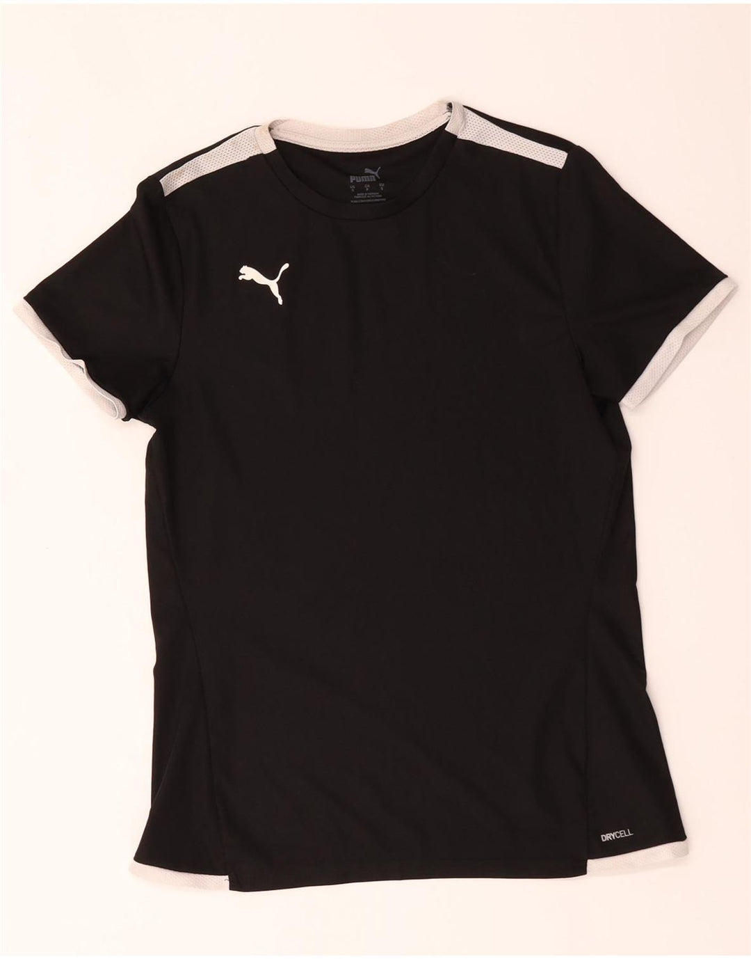 Puma Camiseta para niño Top 13-14 años Small Negro Colorblock Poliéster