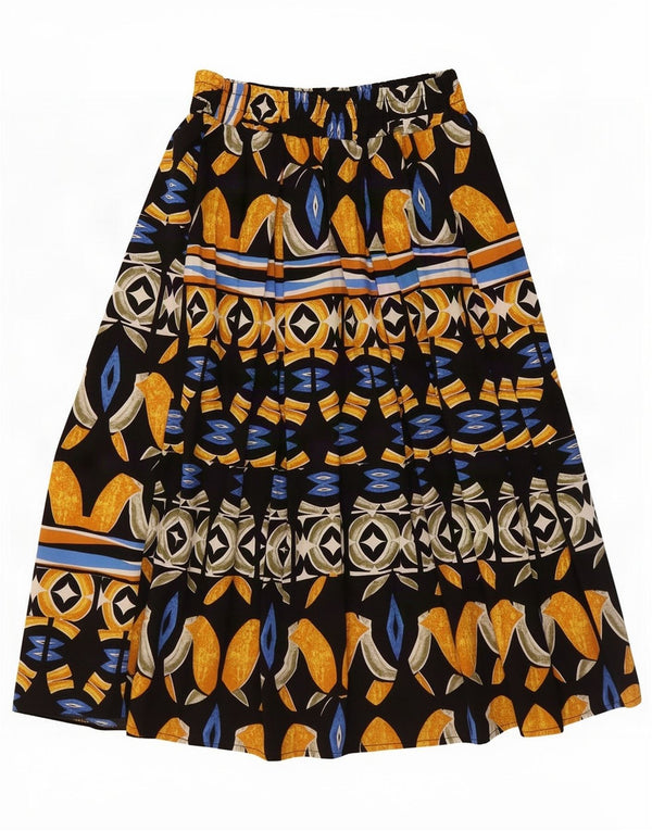 Falda acampanada vintage con estampado abstracto para mujer Mediana W28 Multicolor