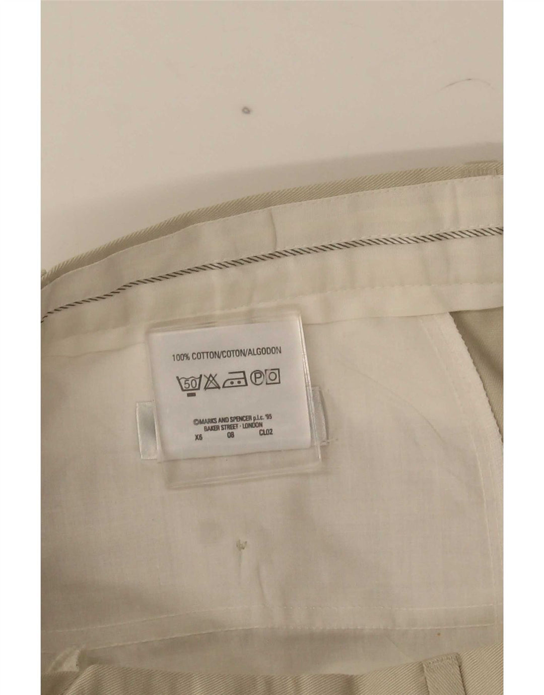 Marks & Spencer Pantalón de traje con pinzas para hombre W34 L29 Algodón gris
