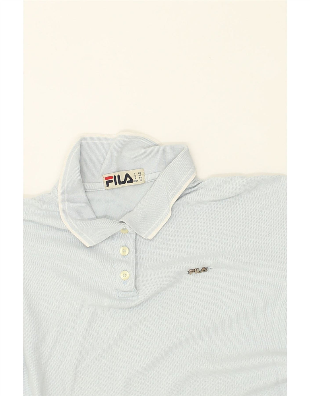 FILA Womens Polo Shirt US 12 Large Blue Cotton | Vintage Fila | Thrift | Second-Hand Fila | Used Clothing | Messina Hembry 