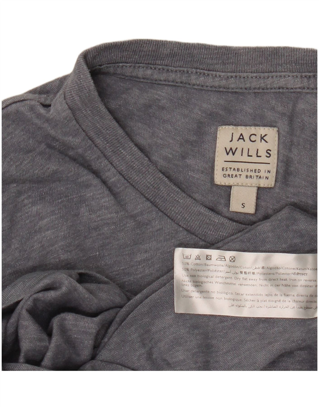 Camiseta Jack Wills para hombre Top Small de algodón moteado gris