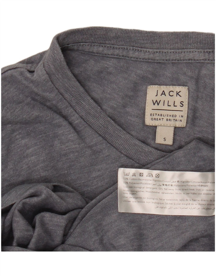 Camiseta Jack Wills para hombre Top Small de algodón moteado gris
