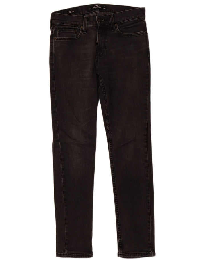 HOLLISTER Vaqueros pitillo para hombre W28 L30 Algodón negro