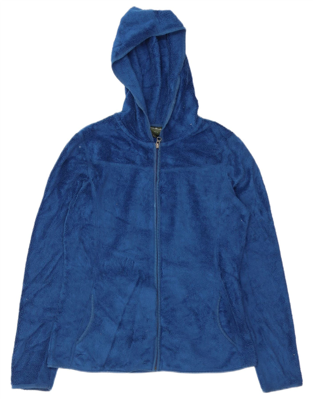 Eddie Bauer Chaqueta polar con capucha para mujer UK 14 Poliéster azul medio