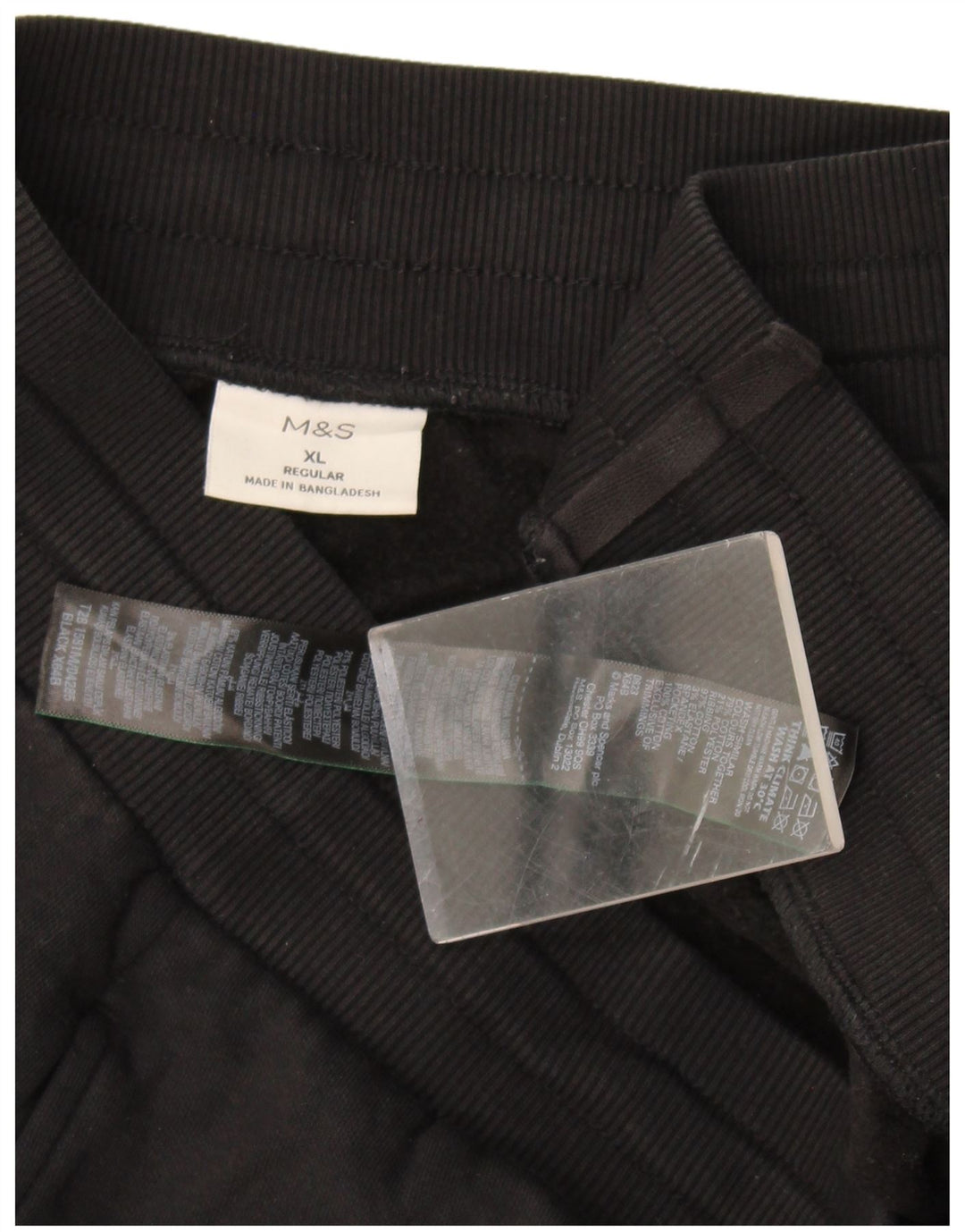 Marks & Spencer Pantalones de Chándal Regulares para Hombre Joggers XL Negro Algodón