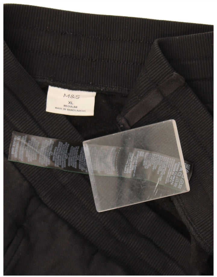 Marks & Spencer Pantalones de Chándal Regulares para Hombre Joggers XL Negro Algodón