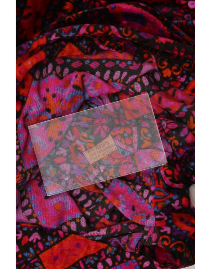 Vintage mujer 3/4 manga blusa Top Reino Unido 14 medio multicolor retro