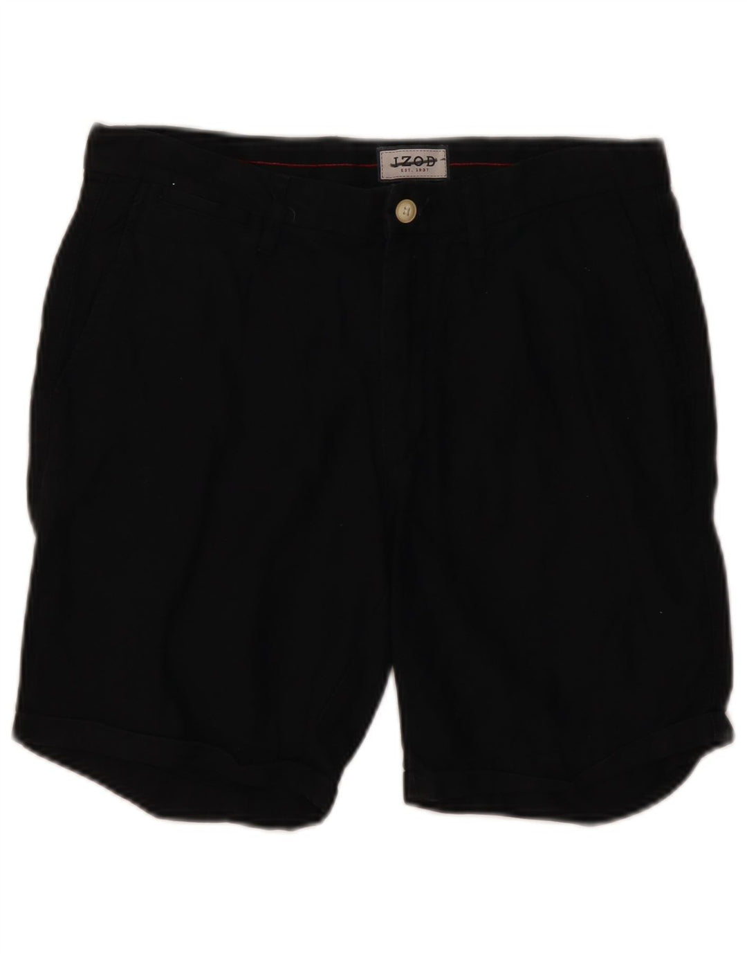 Pantalones cortos chinos Izod para hombre W32 Algodón negro mediano