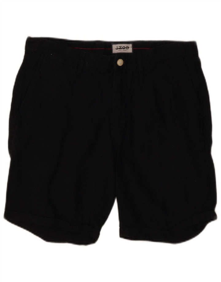 Pantalones cortos chinos Izod para hombre W32 Algodón negro mediano