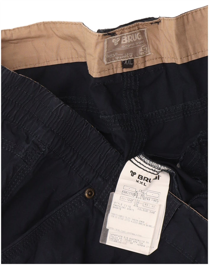 Brugi Pantalones cortos cargo para hombre 2XL W44 Algodón azul marino
