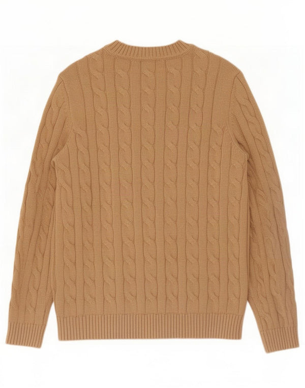 Crew Clothing Womens Boat Neck Jumper Sweater UK 14 Large Beige Cotton