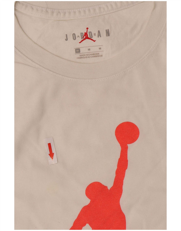 Jordan - Camiseta gráfica para hombre, parte superior de algodón blanco mediano