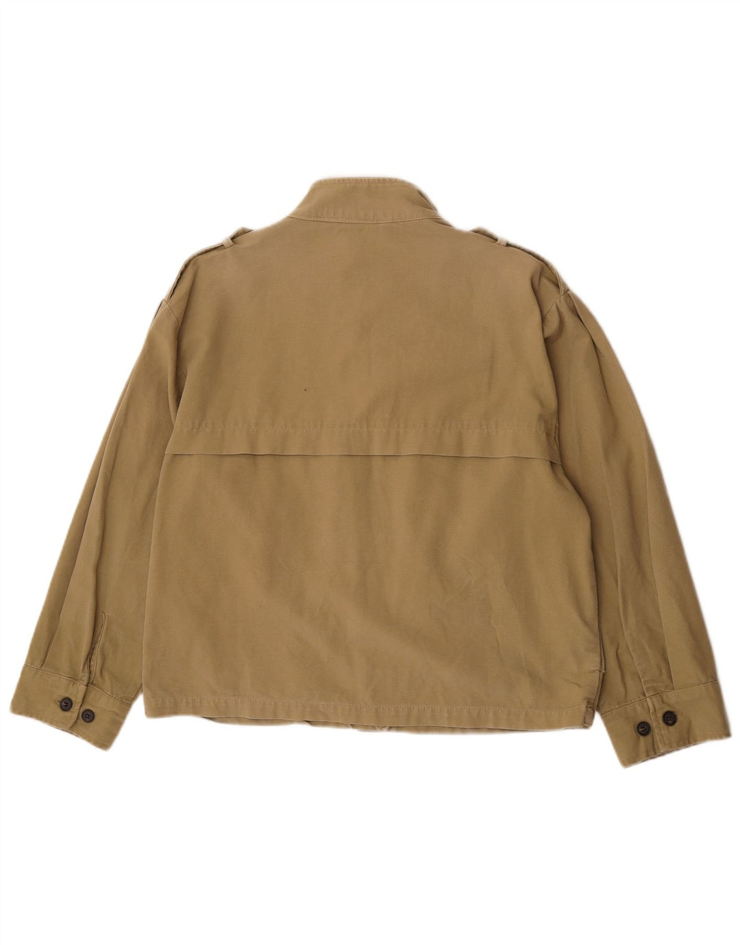 Zara Mujer Chaqueta Militar Extragrande UK 10 Small Algodón Caqui