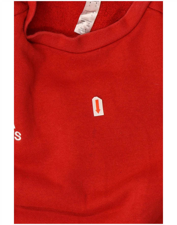 Adidas Hombre Sudadera Jumper Grande Rojo Algodón