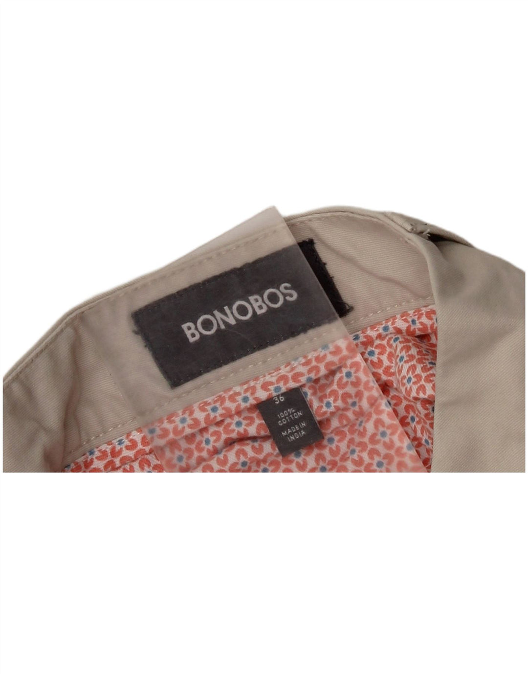 BONOBOS Pantalones cortos chinos para hombre W36 Algodón beige grande