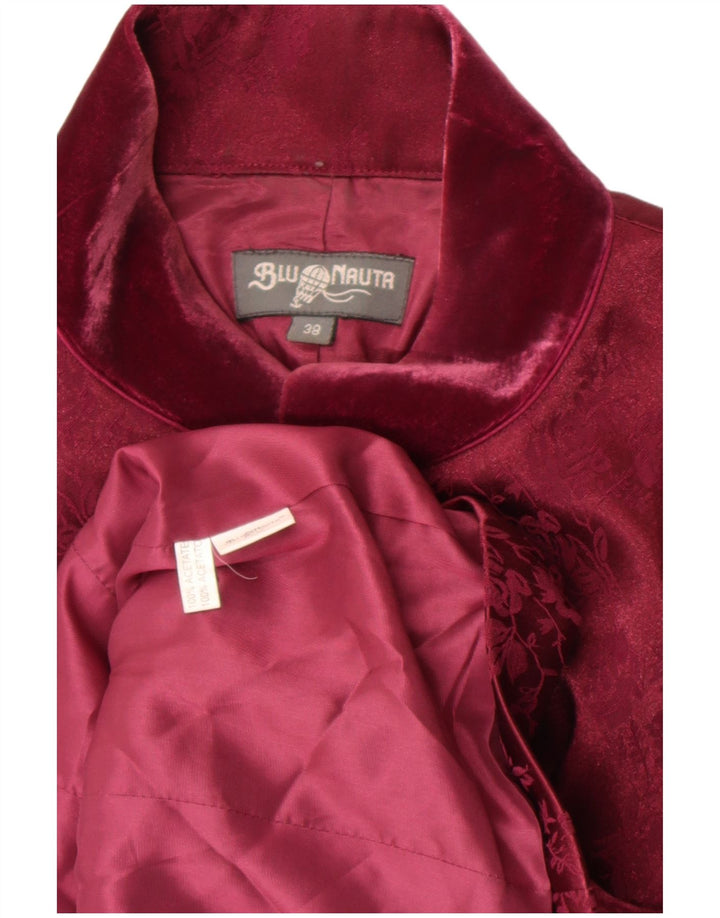 Blunauta Chaqueta tipo blazer extragrande con 3 botones para mujer IT 38 XS Borgoña Floral