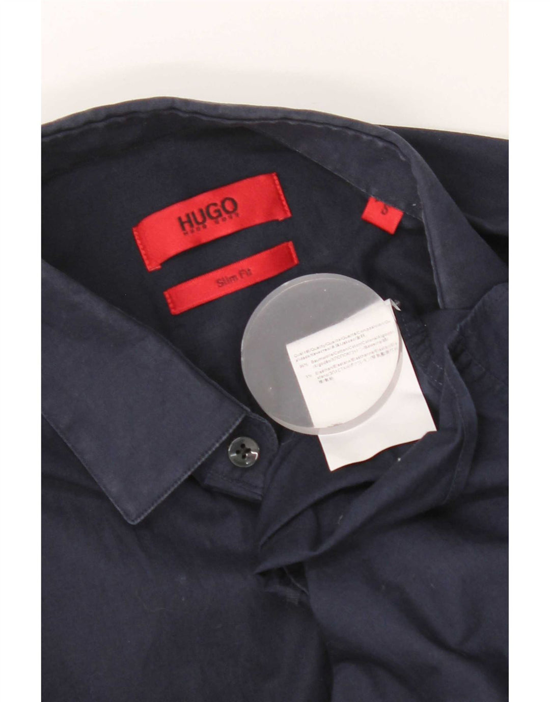Camisa Hugo Boss Hombre Slim Fit Algodón Azul Marino Pequeño