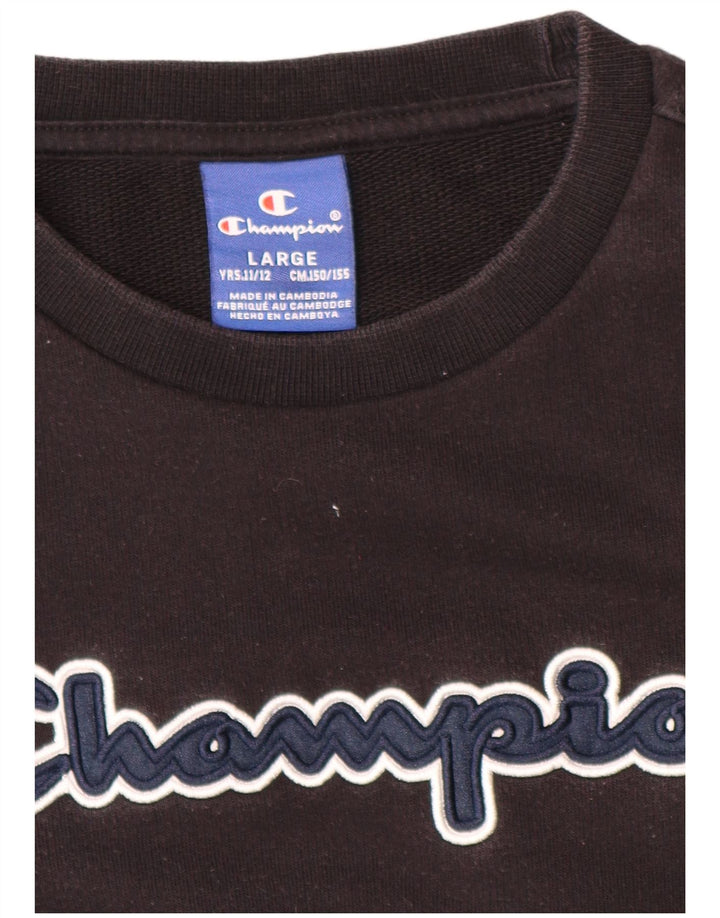 CHAMPION Sudadera estampada para niños Jersey 11-12 años Grande Algodón negro