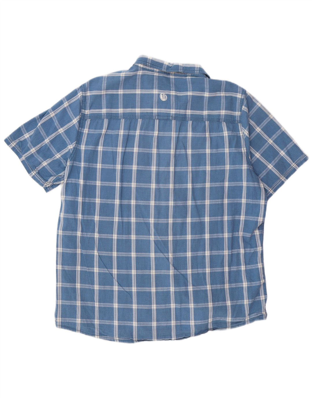 FAT FACE Camisa de manga corta de ajuste clásico para hombre, cuadros azules grandes