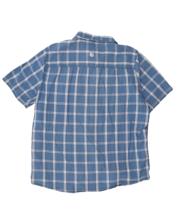 FAT FACE Camisa de manga corta de ajuste clásico para hombre, cuadros azules grandes