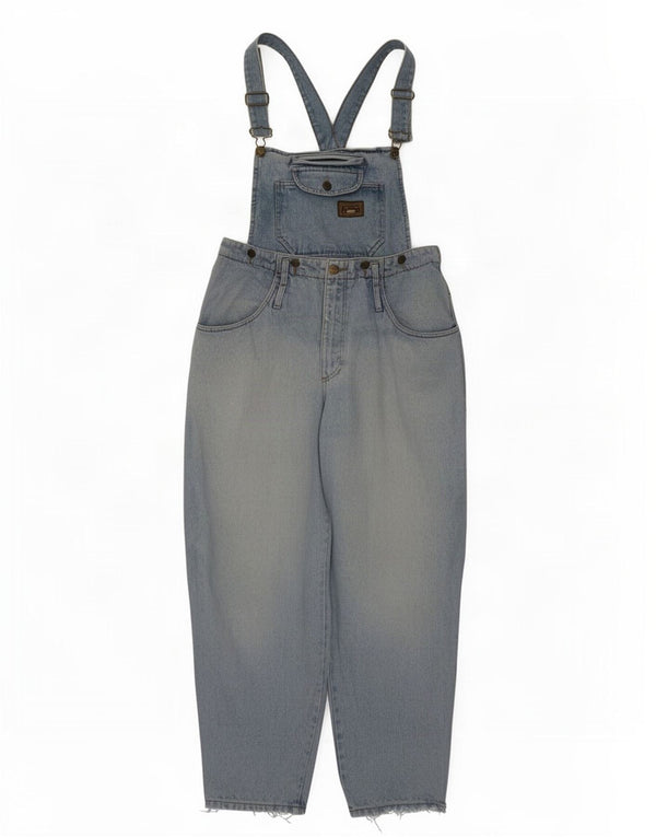 Vintage mujeres Dungarees pantalones vaqueros sueltos grandes W32 L30 algodón azul