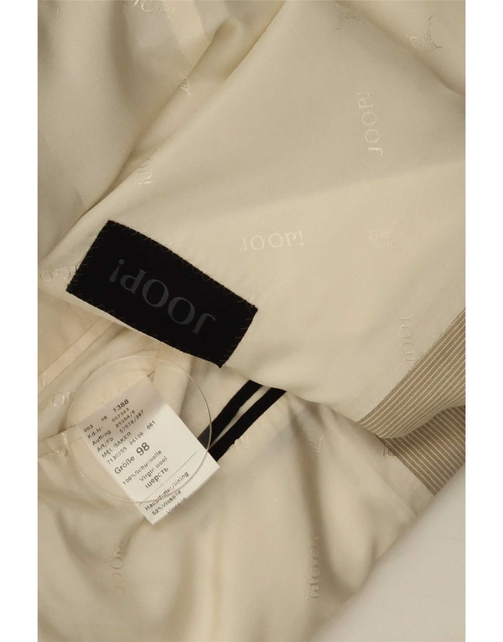 Joop Chaqueta tipo blazer de 2 botones para hombre IT 48 Lana virgen a rayas beige mediana