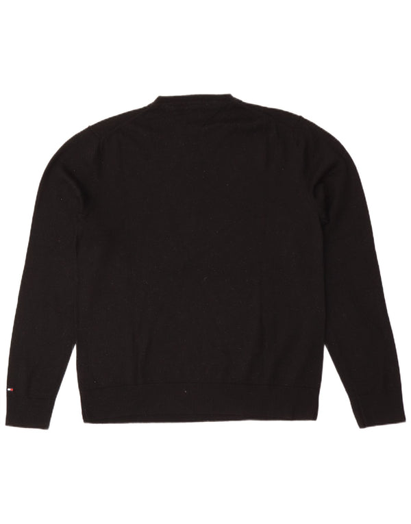 Tommy Hilfiger Jersey con Cuello en V para Hombre XL Lana Negra