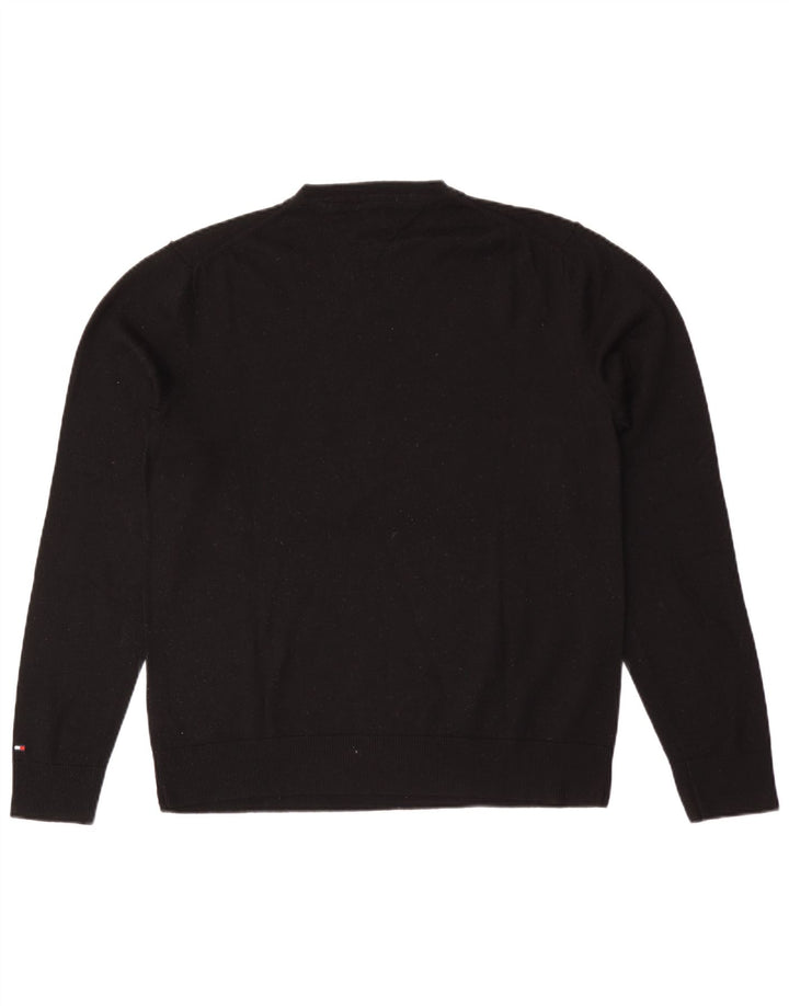 Tommy Hilfiger Jersey con Cuello en V para Hombre XL Lana Negra