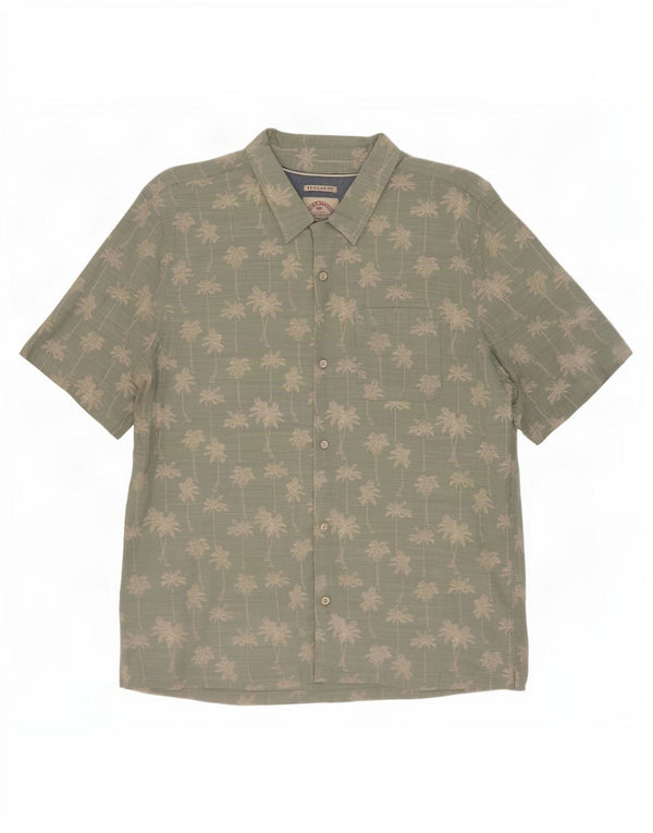 Camisa de corte regular y manga corta para hombre de Fat Face XL Algodón floral verde