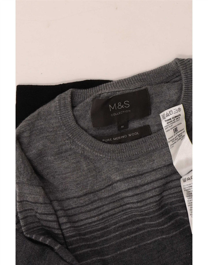 Marks & Spencer Jersey De Cuello Redondo Para Hombre Color Block Azul Marino Mediano