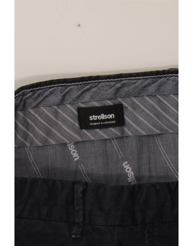 STRELLSON Mens Slim Chino Trousers W36 L30 Navy Blue Cotton Vintage Strellson and Second-Hand Strellson from Messina Hembry 