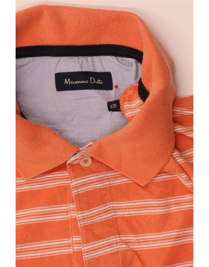 Massimo Dutti Polo Hombre 2XL Naranja Rayas