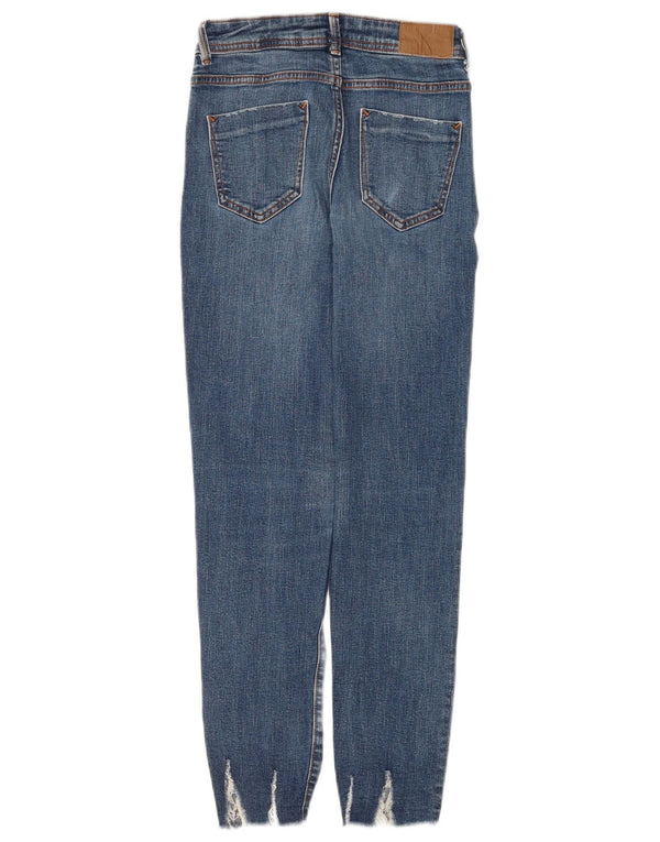 Zara Vaqueros pitillo desgastados para mujer EU 34 2XS W24 L28 Azul