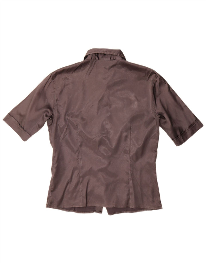 Stefanel Camisa de manga corta para mujer UK 44 Grande Gris