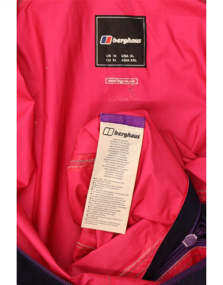 Berghaus Chaqueta impermeable con capucha para mujer UK 46 Large Púrpura Poliamida