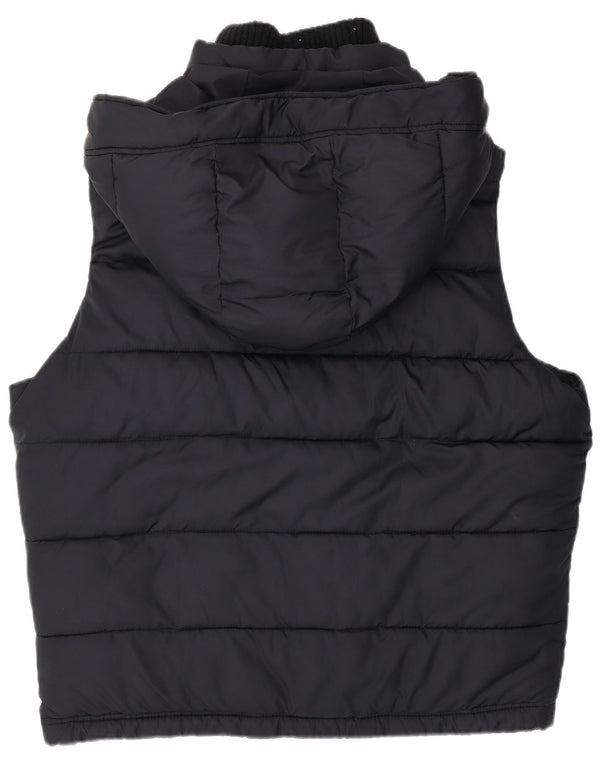 Abercrombie & Fitch Chaleco acolchado con capucha para hombre UK 42 XL Poliéster azul marino