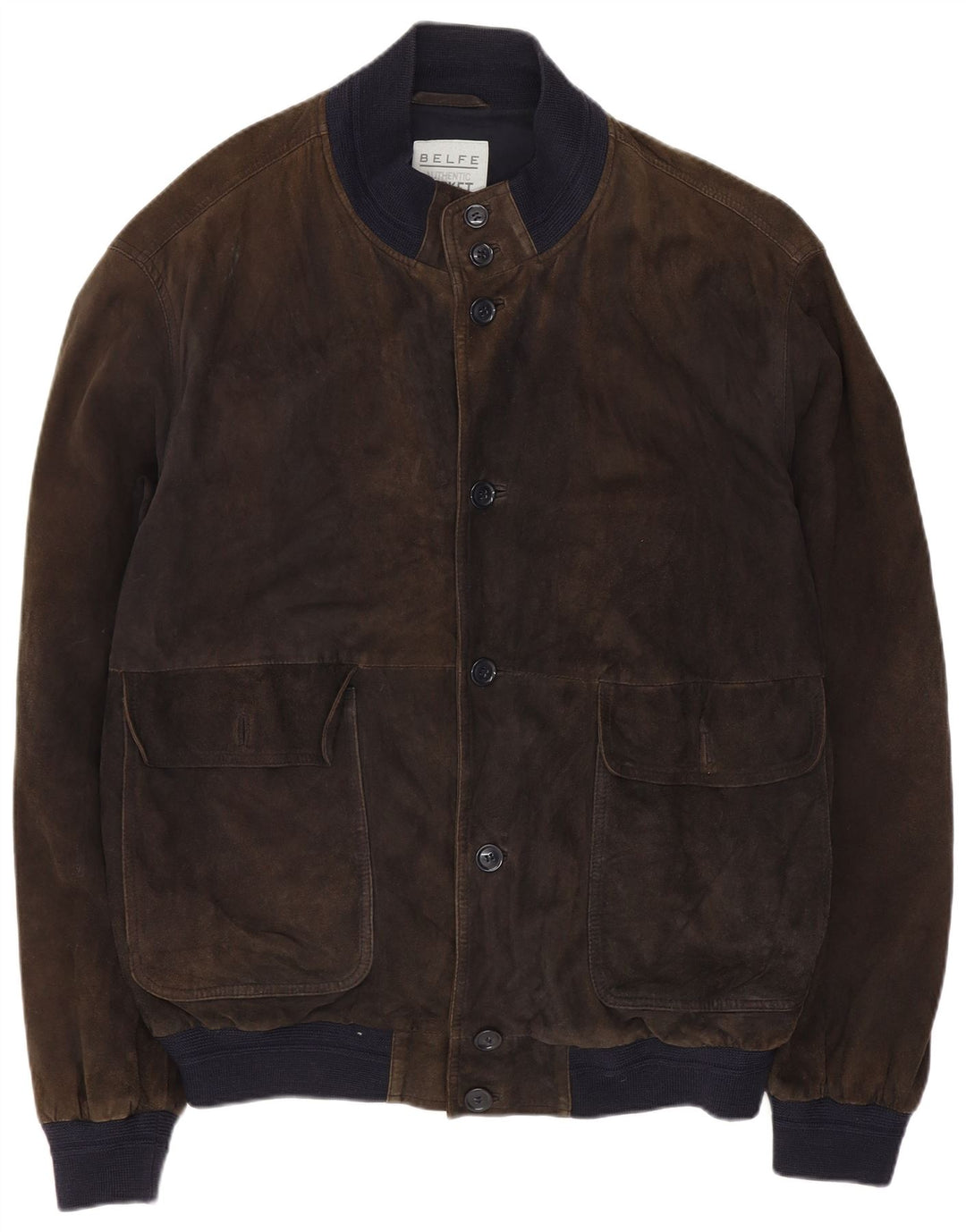 Belfe Chaqueta bomber de ante para hombre UK 42 XL Cuero marrón
