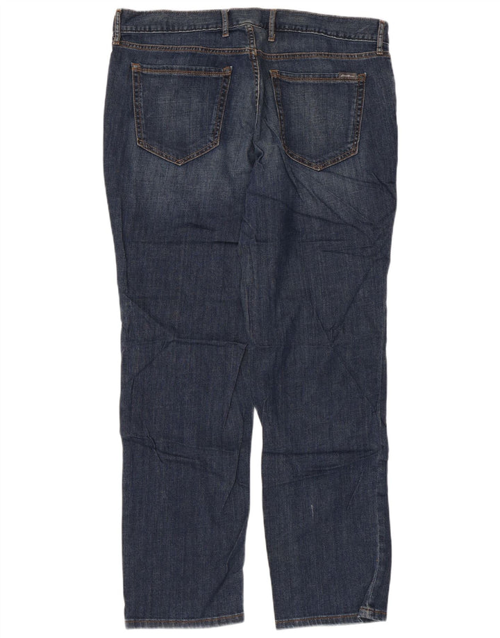 EDDIE BAUER Vaqueros rectos desgastados estilo novio para mujer W36 L30 Azul