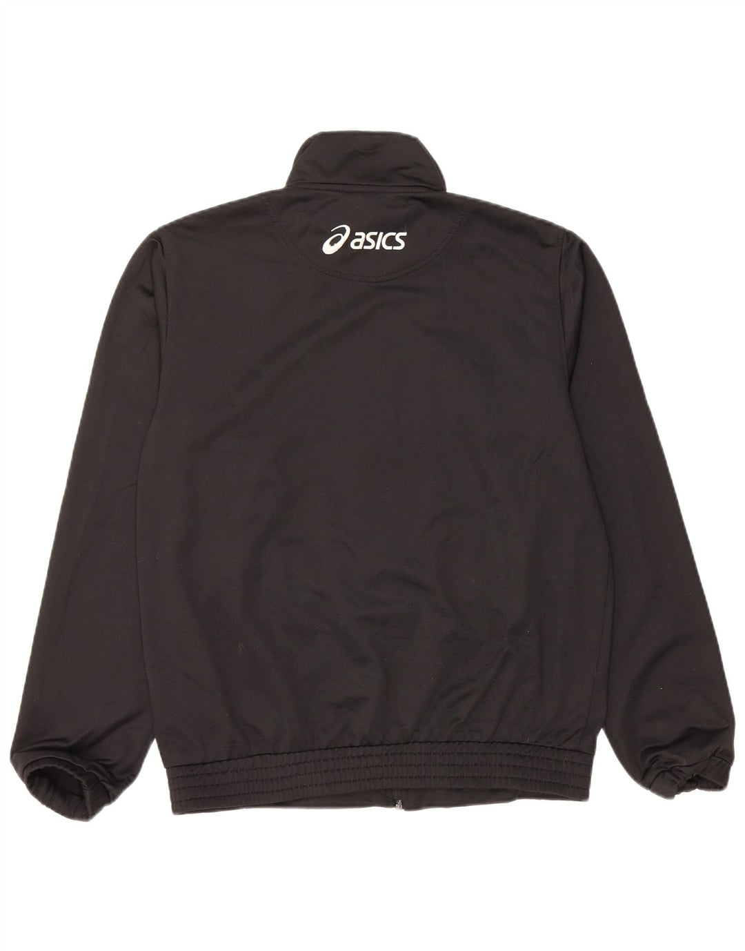 Asics Hombre Gráfico Chándal Top Chaqueta Mediano Negro Colorblock Poliéster