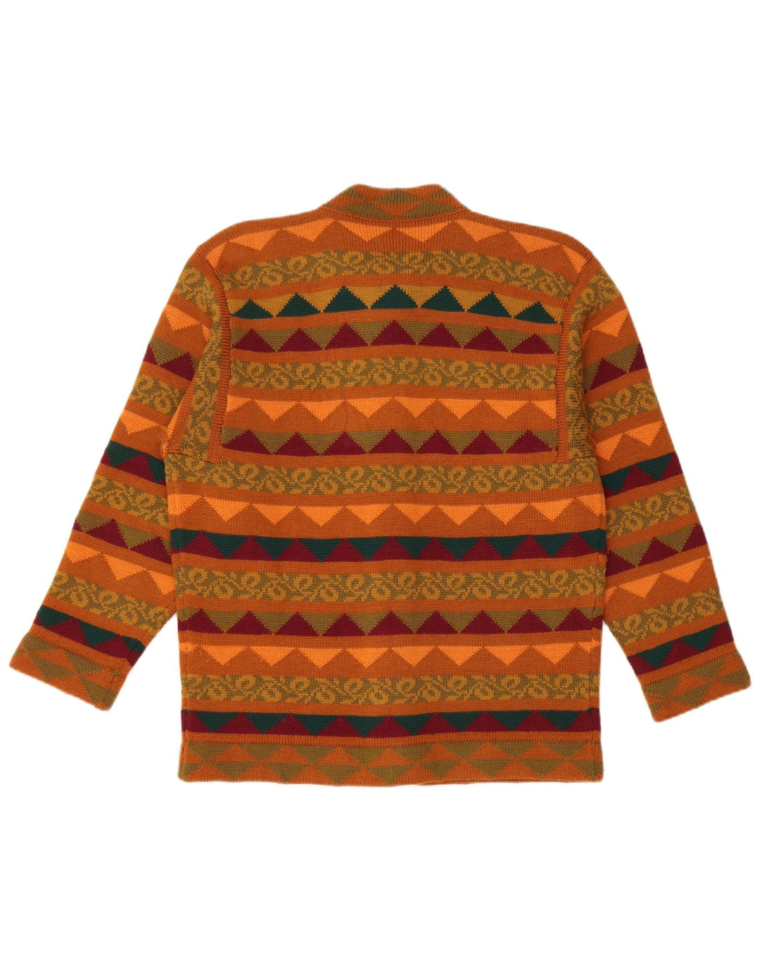 VINTAGE Mujer Punto 2 Piezas Falda Set UK 14 Medio W28 Marrón Geométrico