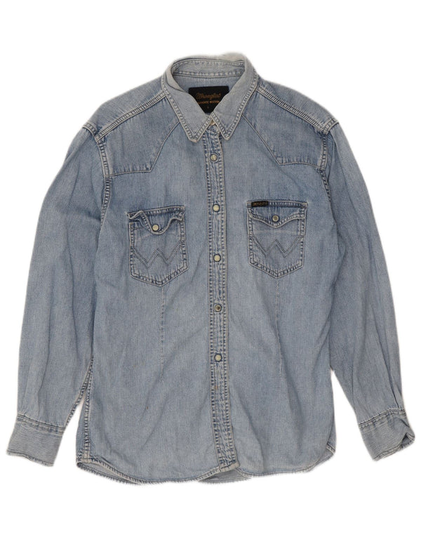 Wrangler Camisa Vaquera Para Mujer UK 44 Grande Azul