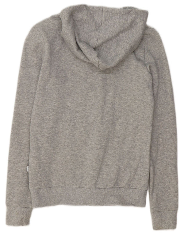 Puma Sudadera con capucha gráfica para mujer UK 6 XS Gris moteado de algodón