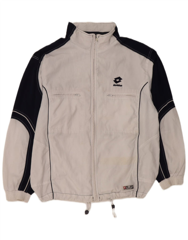 Lotto Hombre Chándal Top Chaqueta XL Blanco Colorblock Poliéster