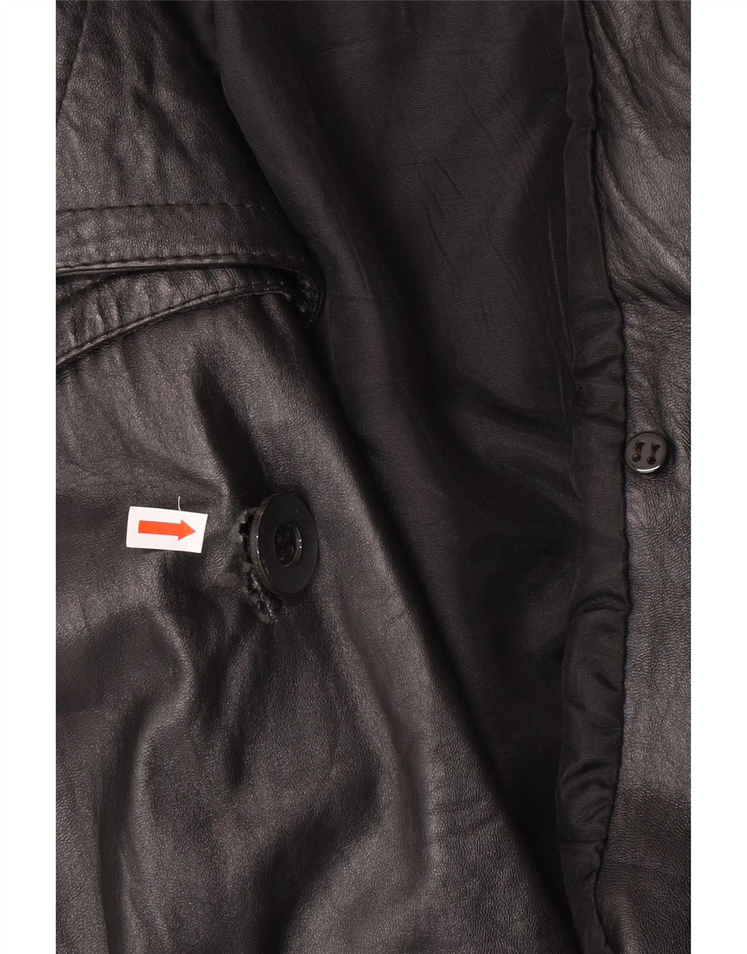 Vintage hombres doble pecho chaqueta de cuero Reino Unido 40 cuero negro grande