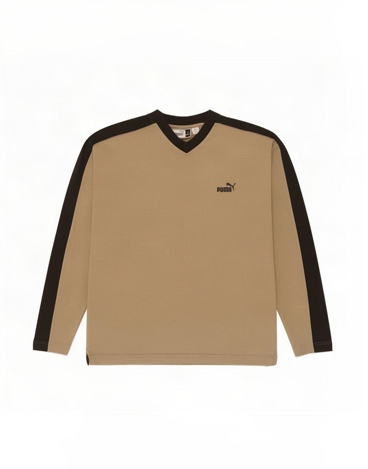 Puma Camiseta de manga larga para hombre, color beige, talla grande