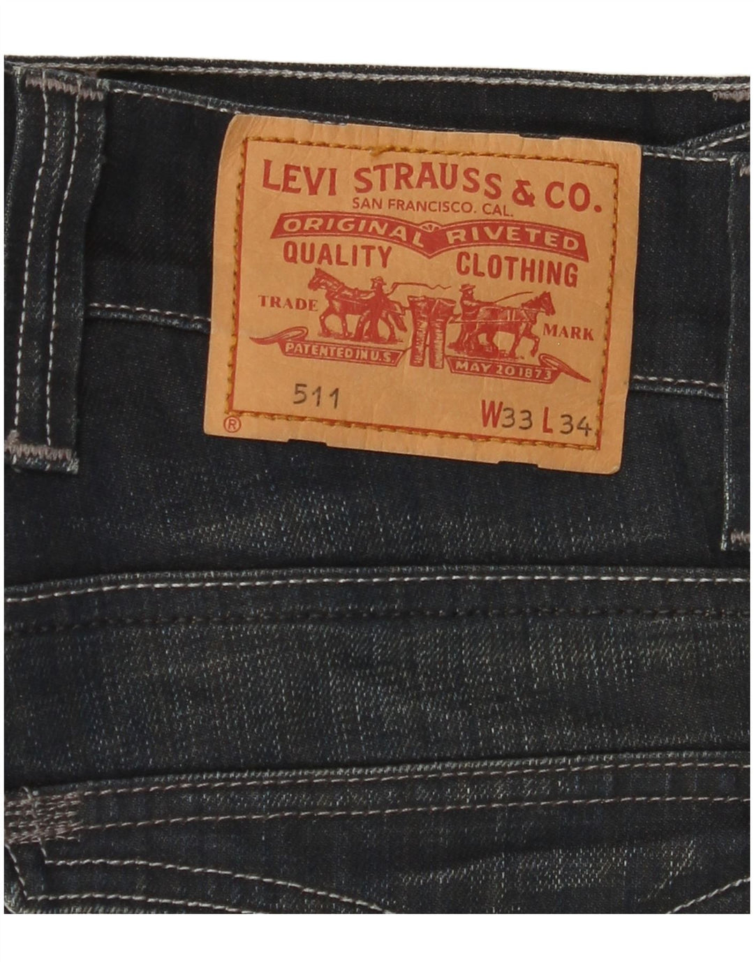 LEVI'S Vaqueros ajustados 511 para hombre W33 L34 Algodón azul marino