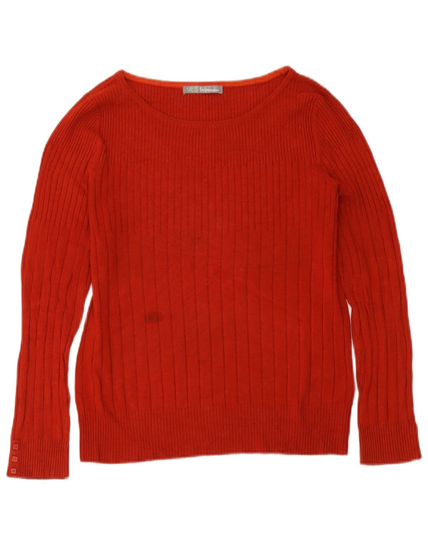 Marks & Spencer Suéter tipo jersey con cuello barco para mujer UK 46 Viscosa roja grande
